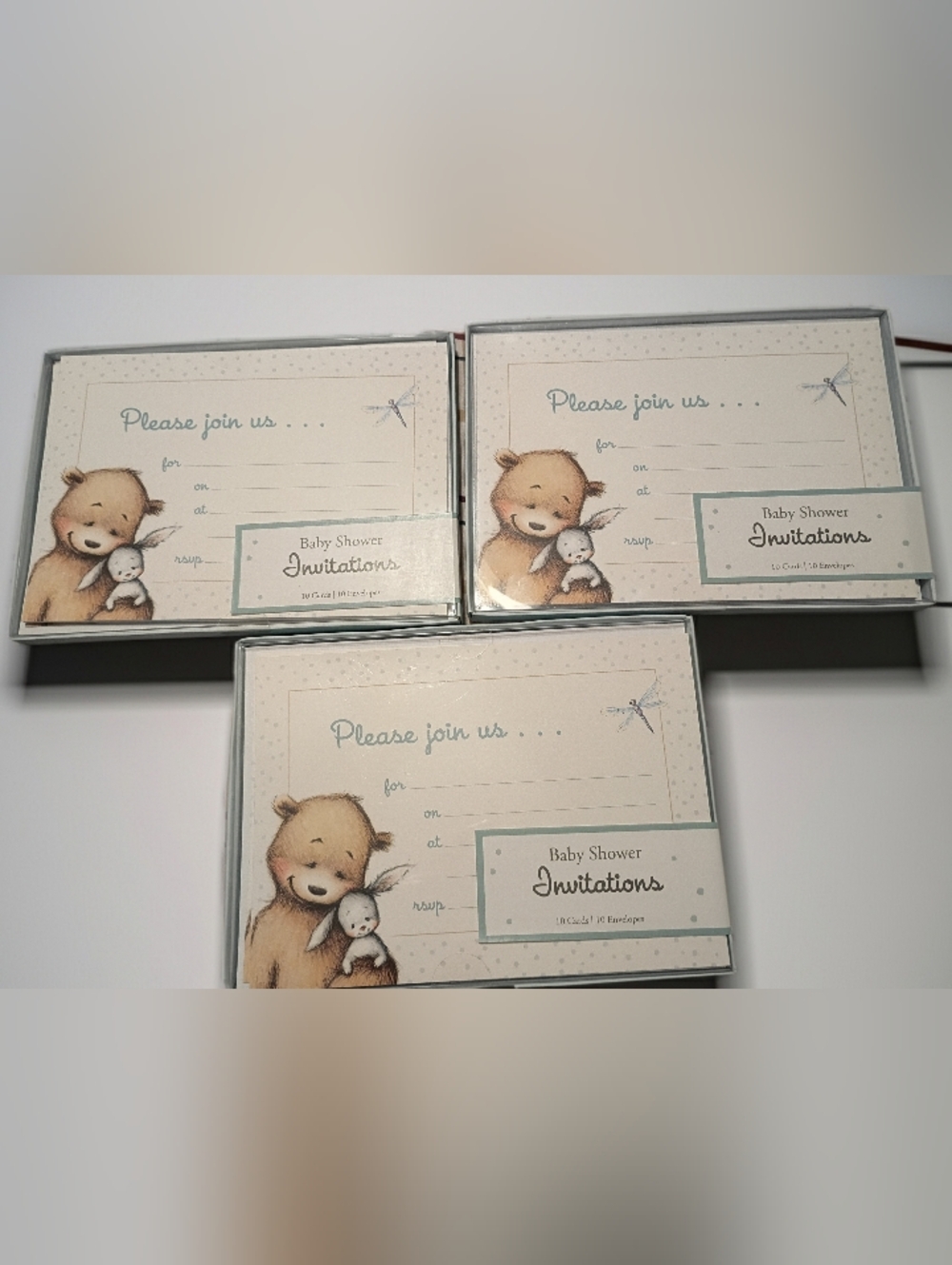 NEW 3 Packs Of Religious Baby Shower Invitations